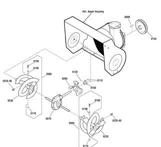 Auger Drive Group Diagram and Parts List for 1696288-00-18-2829-33  Briggs and Stratton Snow Blower